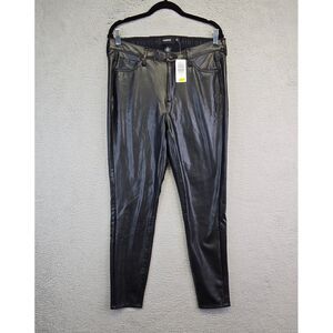 Torrid Faux Leather Jeans Women 10R Black PU Sky High Skinny City Going Out Chic